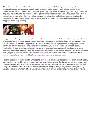 aku pula mencatatkan probabilitas buat mencapai