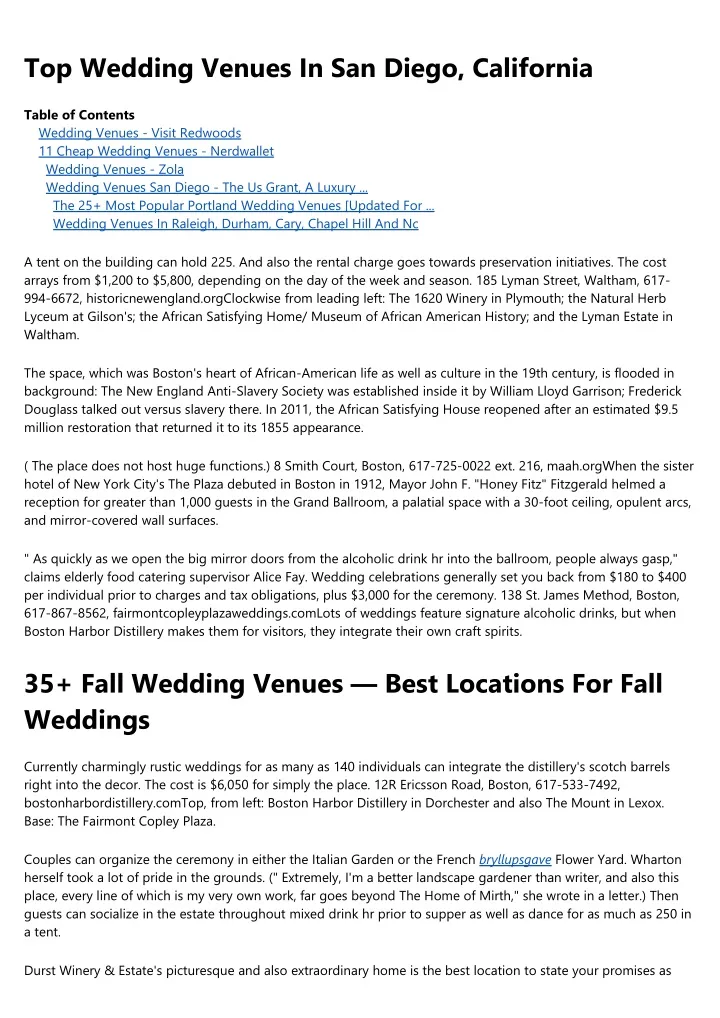 top wedding venues in san diego california