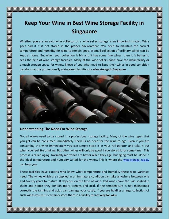 keep your wine in best wine storage facility in singapore