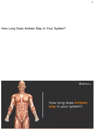 How Long Does Ambien Stay In Your System?