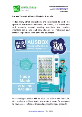 Protect Yourself with n95 Masks in Australia