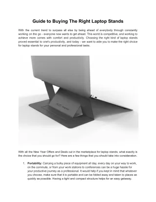 GUIDE TO BUYING THE RIGHT LAPTOP STANDS