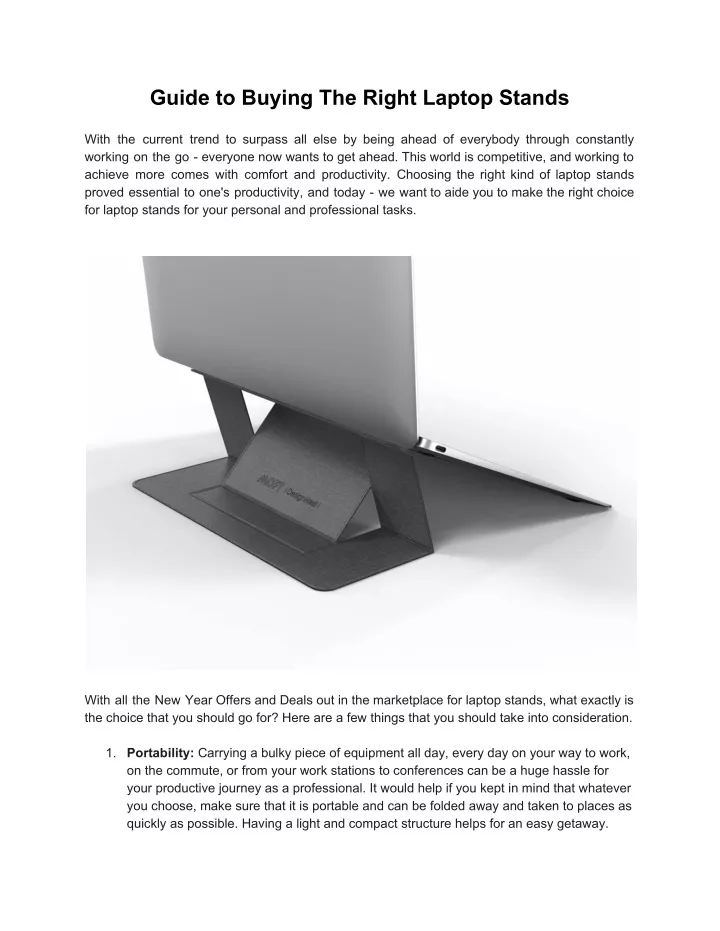 guide to buying the right laptop stands