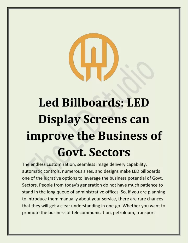 led billboards led display screens can improve
