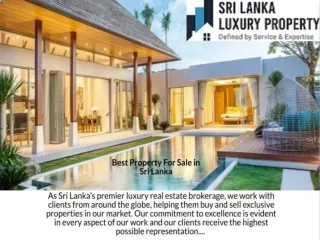 Homes For Sale In Sri Lanka