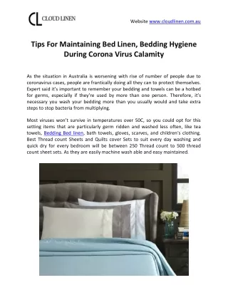 Tips For Maintaining Bed Linen, Bedding Hygiene During Corona Virus Calamity