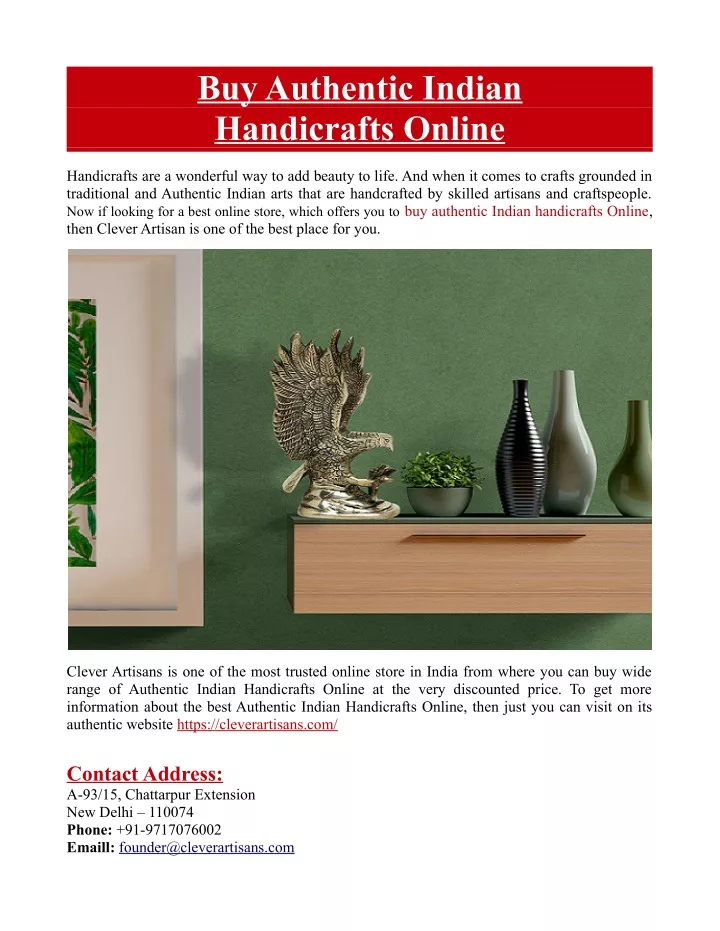 buy authentic indian handicrafts online