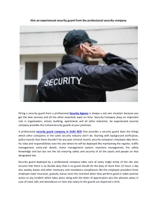 hire an experienced security guard from