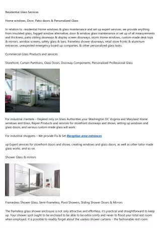 residential glass services