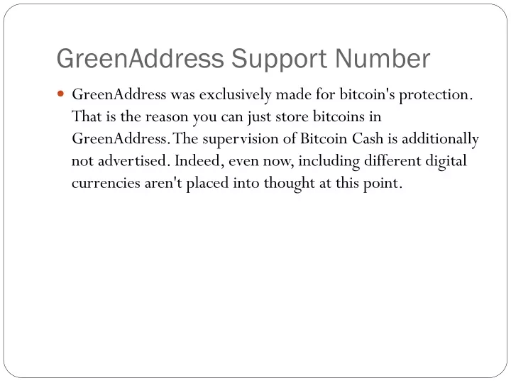 greenaddress support number
