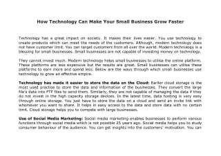 how technology can make your small business grow