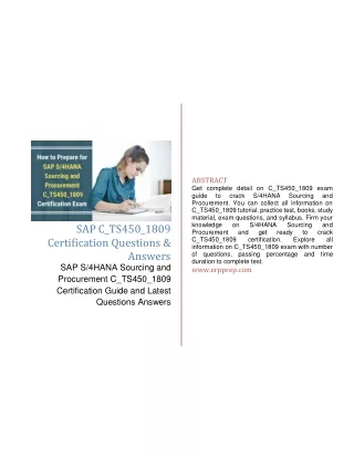 abstract get complete detail on c ts450 1809 exam