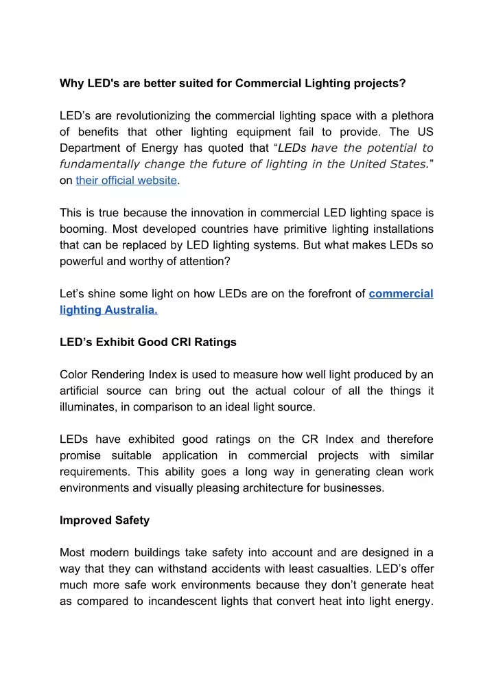 why led s are better suited for commercial