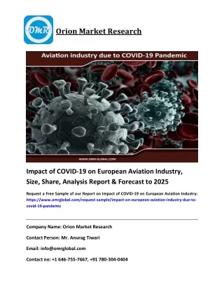 Impact of COVID-19 on European Aviation Industry Size, Share & Forecast 2025