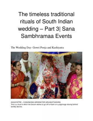 The timeless traditional rituals of South Indian wedding – Part 3 | Sanasambhramaa Events