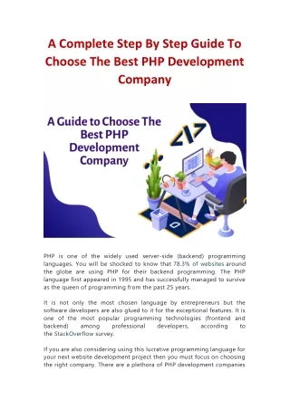 A Complete Step By Step Guide to Choose The Best PHP Development Company - Sparx IT Solutions