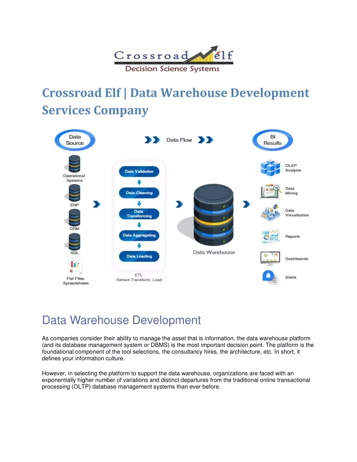 crossroad elf data warehouse development services