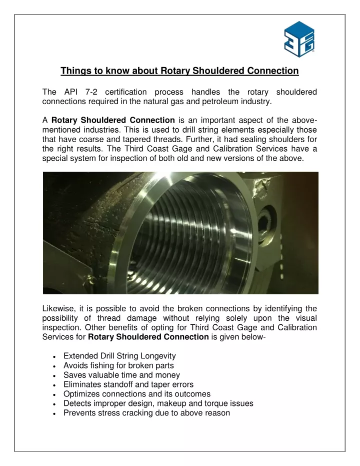 things to know about rotary shouldered connection