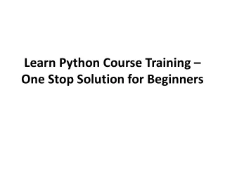 Learn Python Course Training – One Stop Solution for Beginners