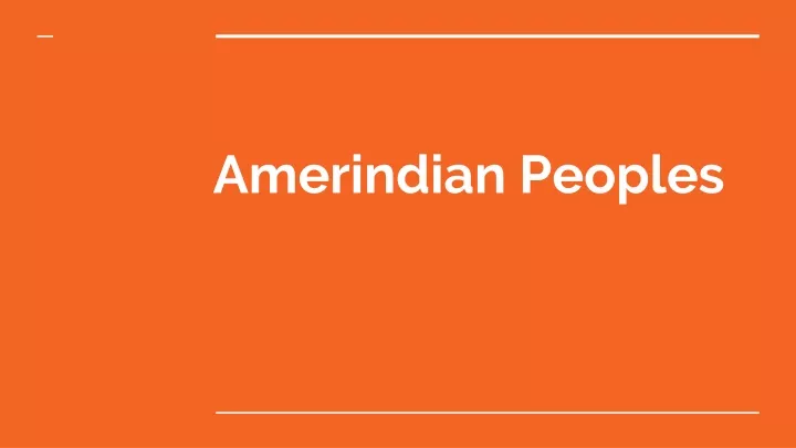 amerindian peoples