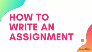 h ow to write an assignment