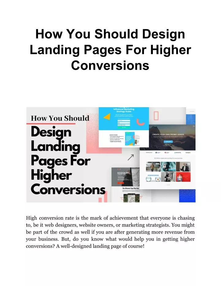 how you should design landing pages for higher