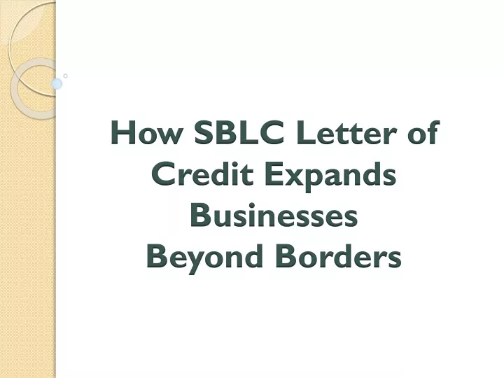 how sblc letter of credit expands businesses beyond borders