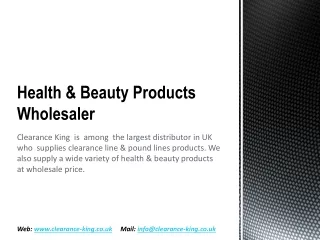 Health & Beauty Products Wholesale Supplier in UK