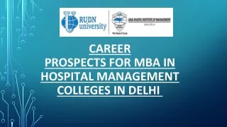 Career Prospects For MBA In Hospital Management Colleges In Delhi