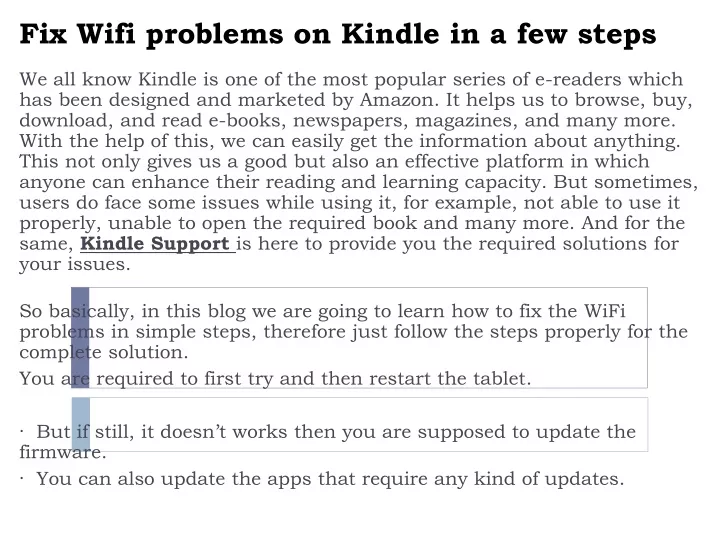fix wifi problems on kindle in a few steps