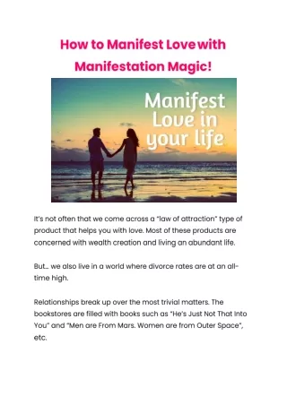 How to manifest love with Manifestation Magic!