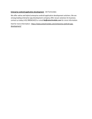 enterprise android application development