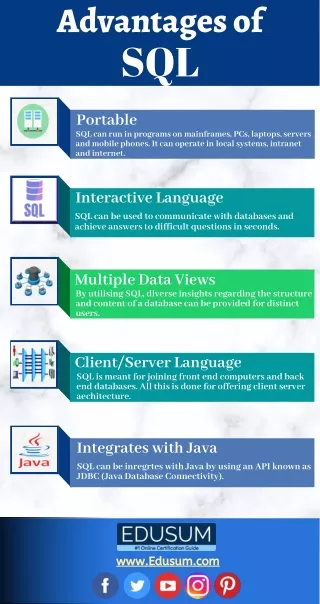 advantages of sql