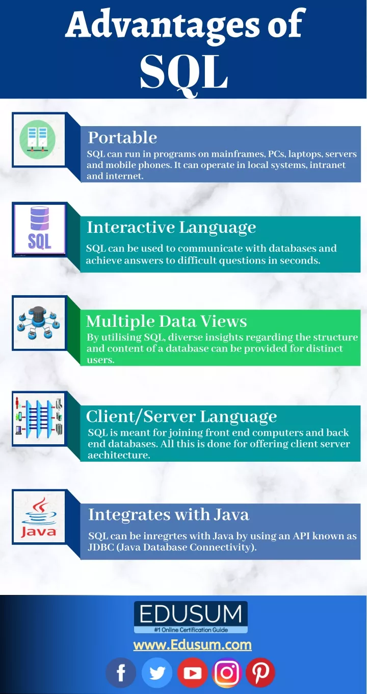 advantages of sql