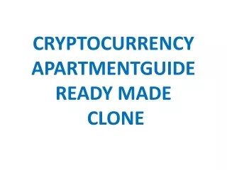 CRYPTOCURRENCY APARTMENTGUIDE READY MADE CLONE