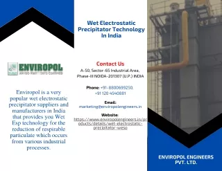 Wet Electrostatic Precipitator Technology In India