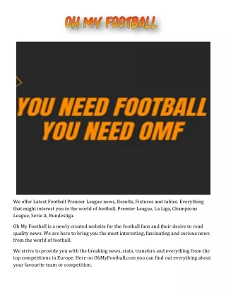 we offer latest football premier league news