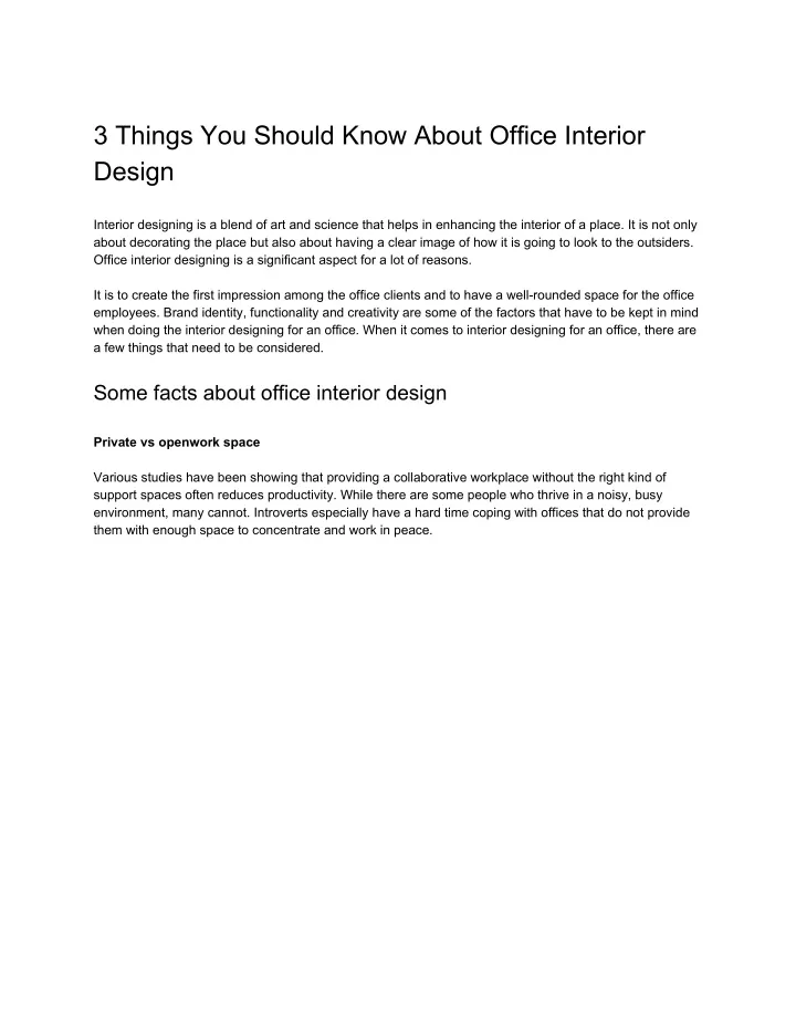 3 things you should know about office interior