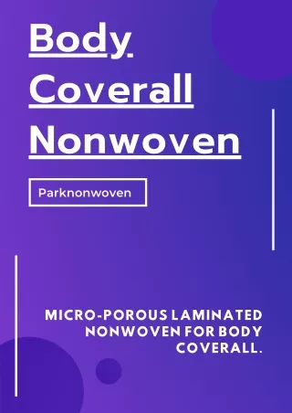 PE Laminated Nonwoven, Micro Porous Fabric for Coverall - Park Non Woven