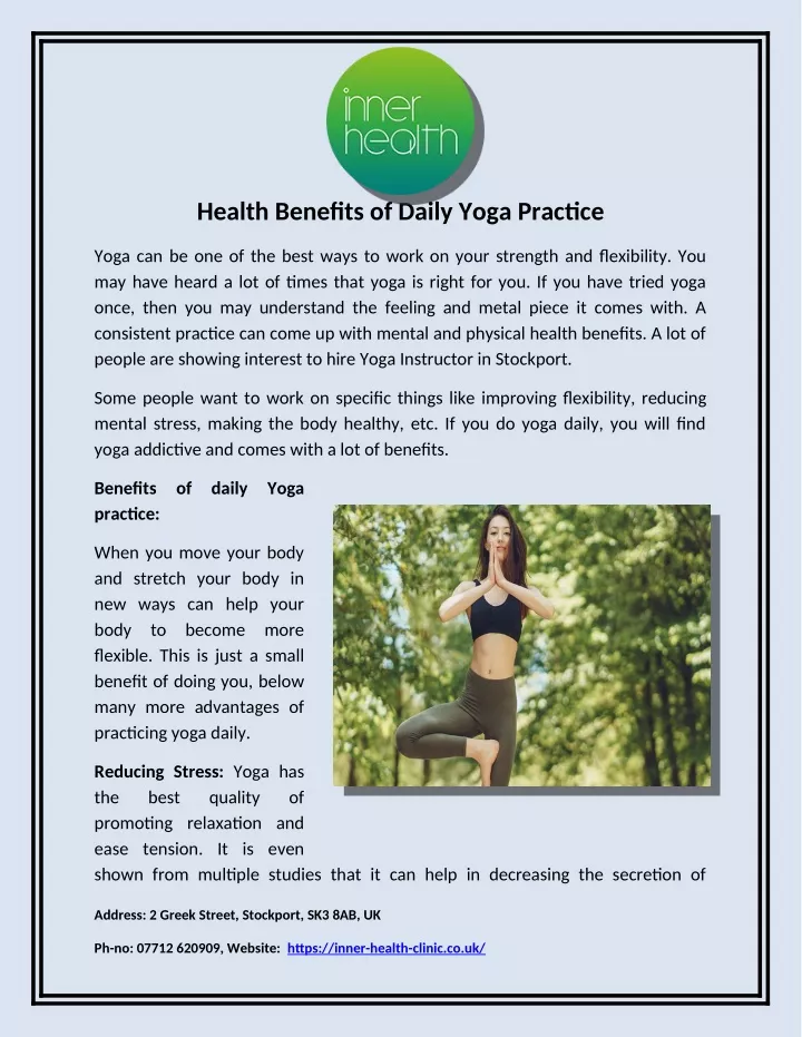 health benefits of daily yoga practice