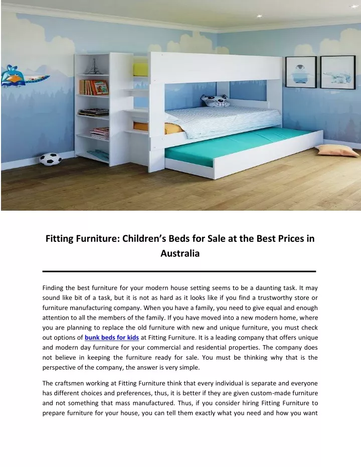 fitting furniture children s beds for sale