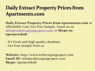 Daily Extract Property Prices from Apartments.com