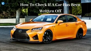 how to check if a car has been written off