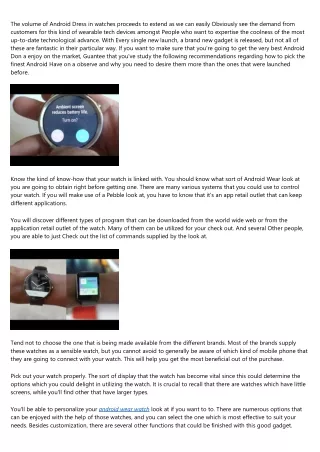 What NOT to Do in the android wear watch Industry