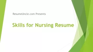 Skills for Nursing Resume