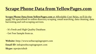 Scrape Phone Data from YellowPages.com