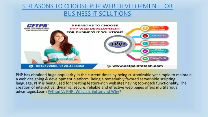 5 reasons to choose php web development for business it solutions