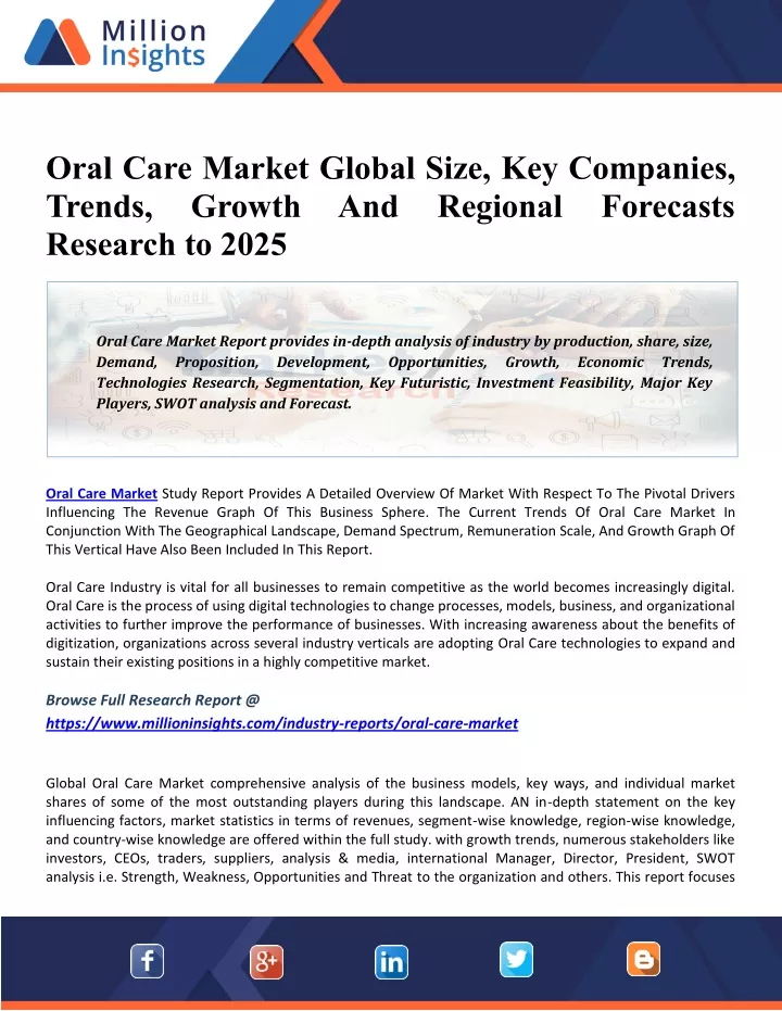 oral care market global size key companies trends