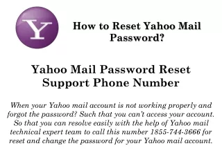 how to reset yahoo mail password