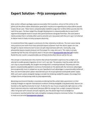 expert solution prijs zonnepanelen